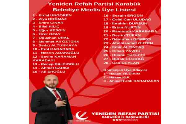 YENİDEN REFAH PARTİSİN’DEN BOMBA LİSTE