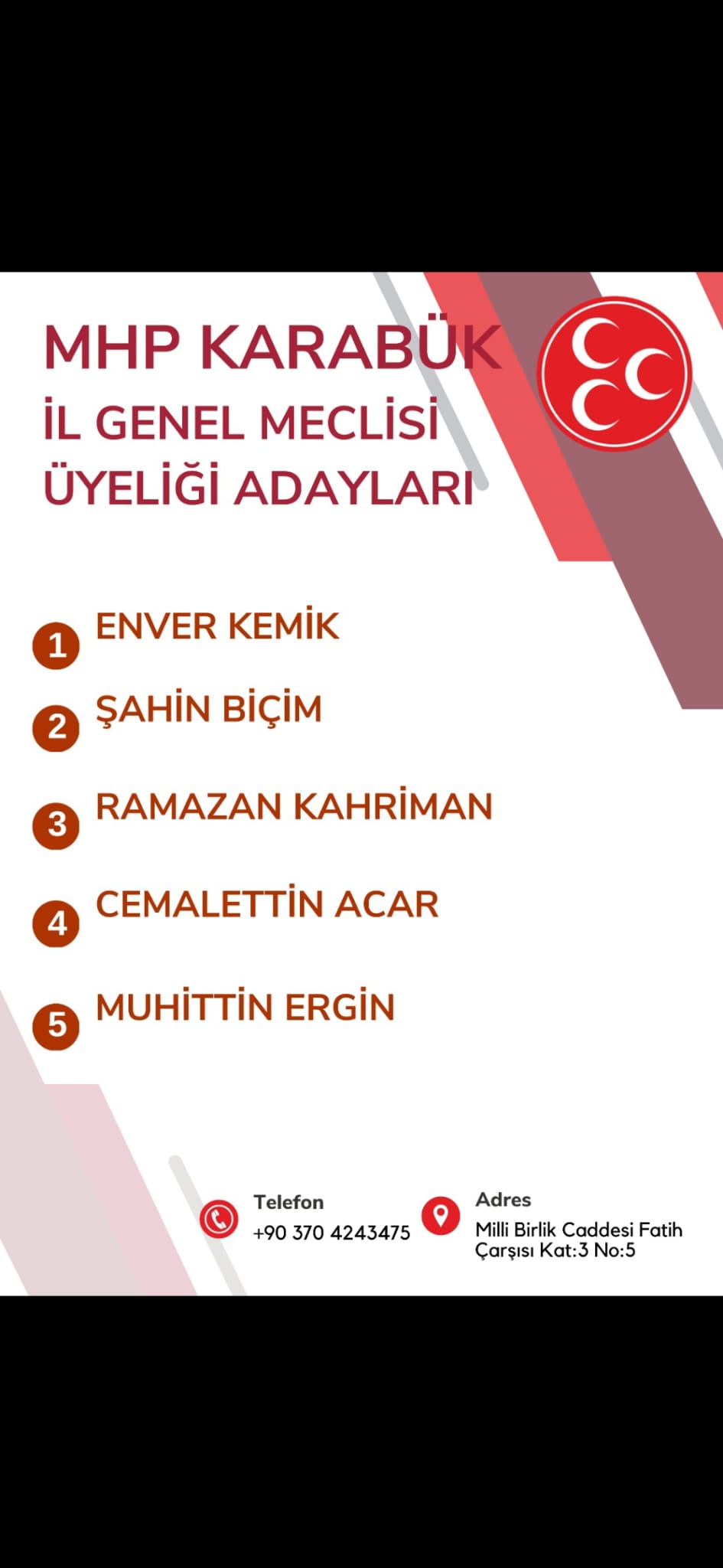 MHP BELEDİYE MECLİS ÜYESİ ADAYLARI BELLİ OLDU