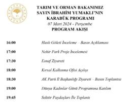 Tarım ve Orman Bakanı İbrahim Yumaklı’nın Karabük Programı