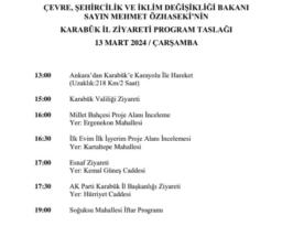 Çevre ve Şehircilik Bakanı  Mehmet Özhaseki Karabük’e Geliyor