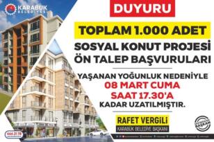 1000 Konut İçin Başvurular Uzatıldı