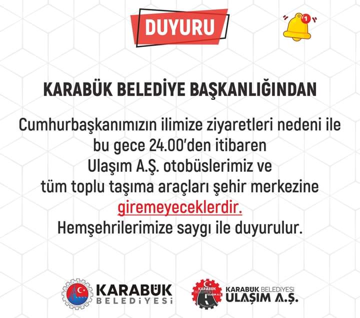 Yarın Belediye Otobüsleri Şehir Merkezine Girmeyecek