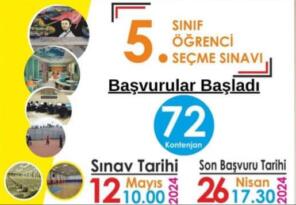 PROJE OKULLARI 5.SINIF ÖĞRENCİ SEÇME SINAVI BAŞVURULARI BAŞLADI
