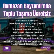 Safranbolu Belediyesi Özel Halk Otobüsleri Bayramda Ücretsiz