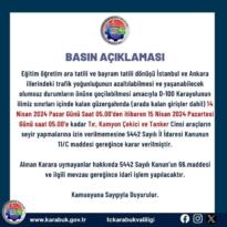 Ağır Araçların Pazar Günü Trafiğe Çıkması Yasaklandı
