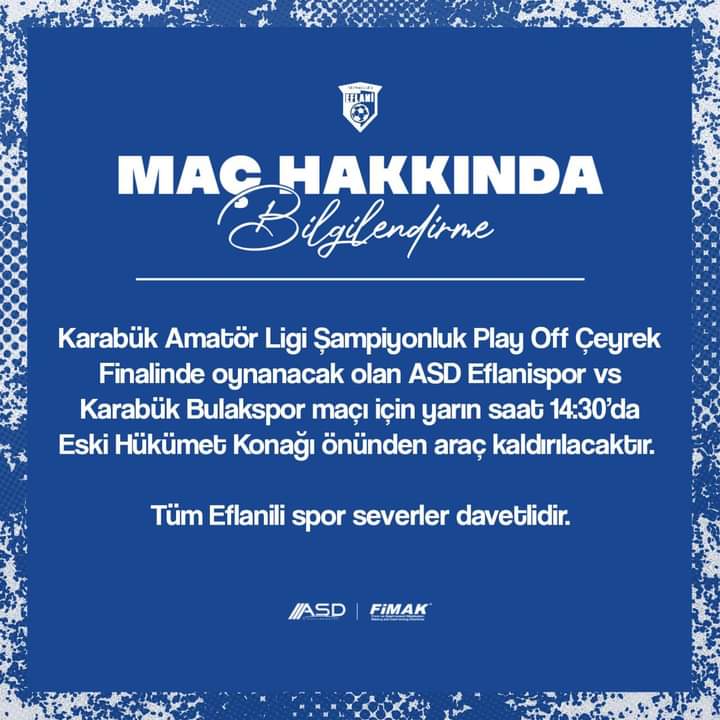 ASD Eflani Spor Maçı İçin Eflani’den Araç Kalkacak