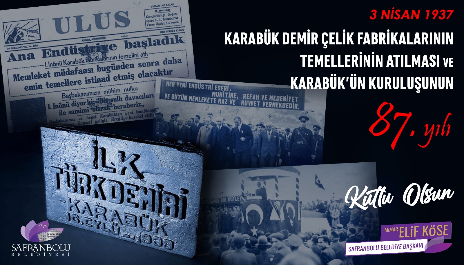 Başkan Elif Köse’den 3 Nisan Mesajı