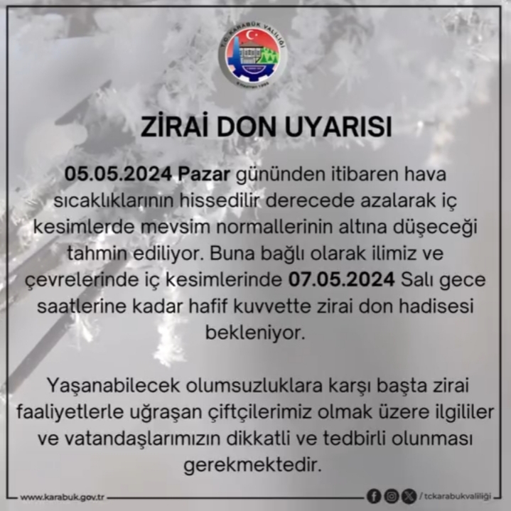Nisan Ayında Don Uyarısı