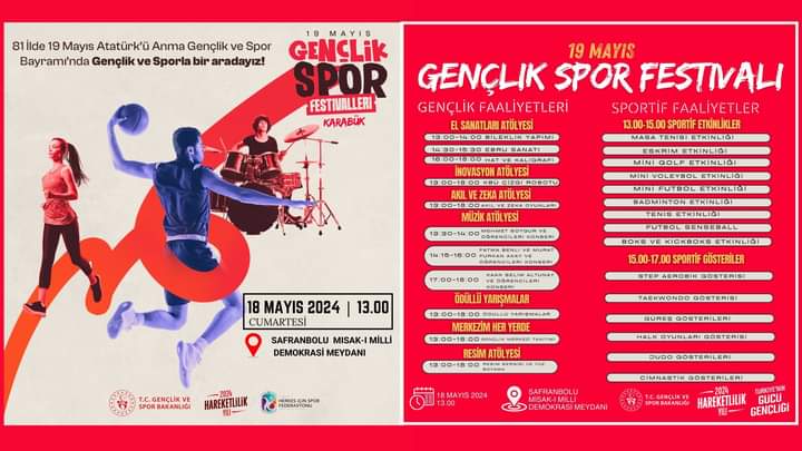 19 Mayıs Gençlik Spor Festivalleri Coşkuyla Kutlanacak