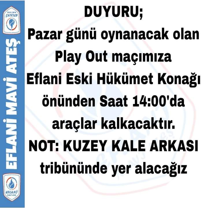 Play Out Maçı İçin Eflani’den Araç Kalkacak