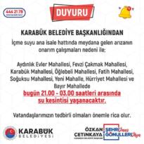 Karabük’te Su Kesintisi