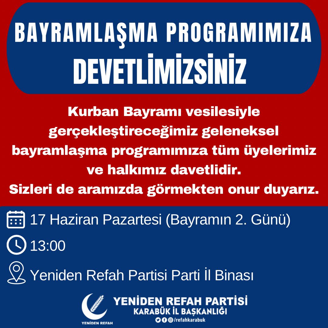 Yeniden Refah Partisi Bayramlaşma Programı
