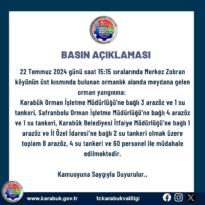 Zobran Köyü’nde Çıkan Yangına Müdehale Devam Ediyor