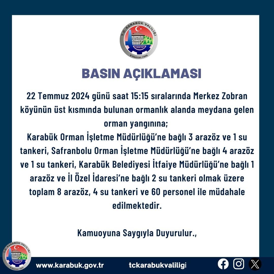 Zobran Köyü’nde Çıkan Yangına Müdehale Devam Ediyor