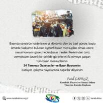 Fatih Çapraz’ın Gazeteciler ve Basın Bayramı Mesajı