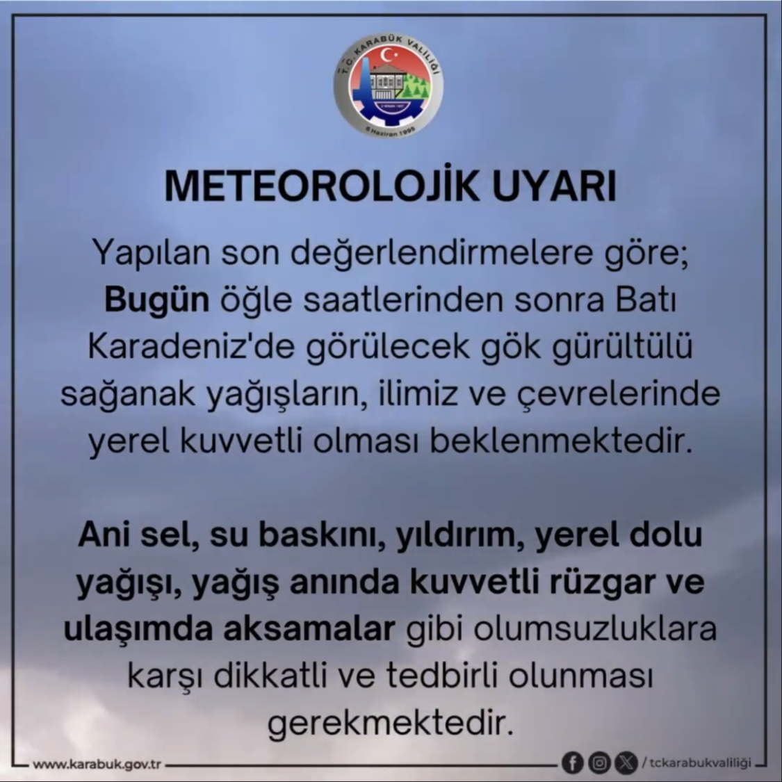 Öğleden Sonra Sağnak Yağış Bekleniyor