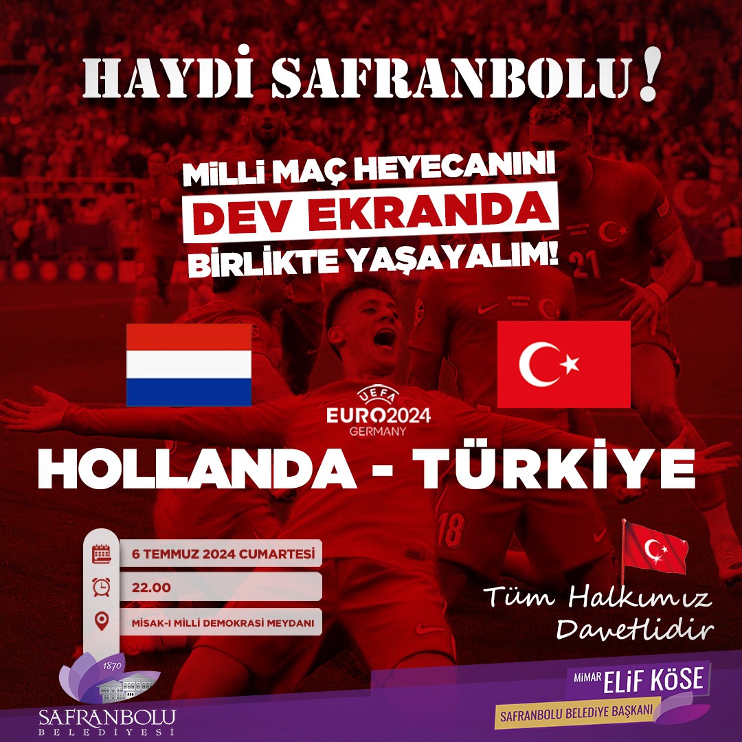 Milli Maç Safranbolu’da Dev Ekranda İzlenecek