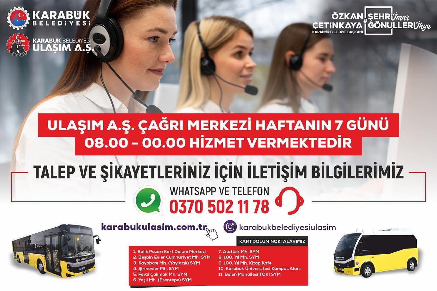 Ulaşım A.Ş Çağrı Merkezi Hizmette