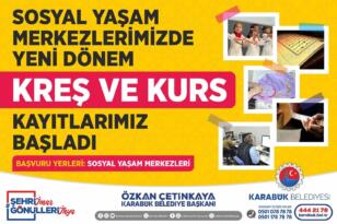 Karabük Belediyesi Ücretsiz Kreş ve Kurs Kayıtlarımız Başladı