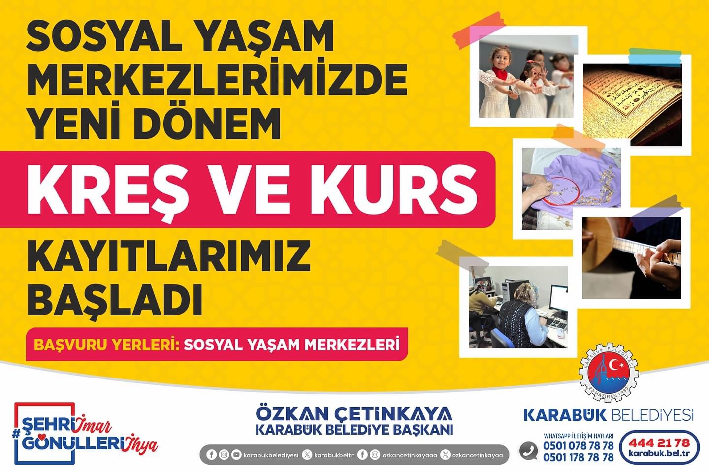 Karabük Belediyesi Ücretsiz Kreş ve Kurs Kayıtlarımız Başladı