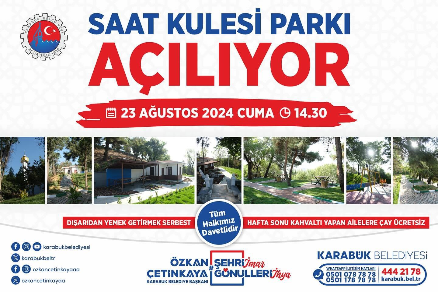 Saat Kulesi Parkı Açılıyor