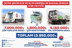 ÇEVRE ŞEHİRCİLİK VE İKLİM DEĞİŞİKLİĞİ BAKANLIĞINDAN KARABÜK BELEDİYESİNE BÜYÜK DESTEK