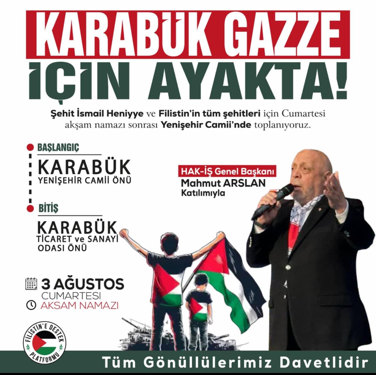 Karabük Gazze İçin Ayakta