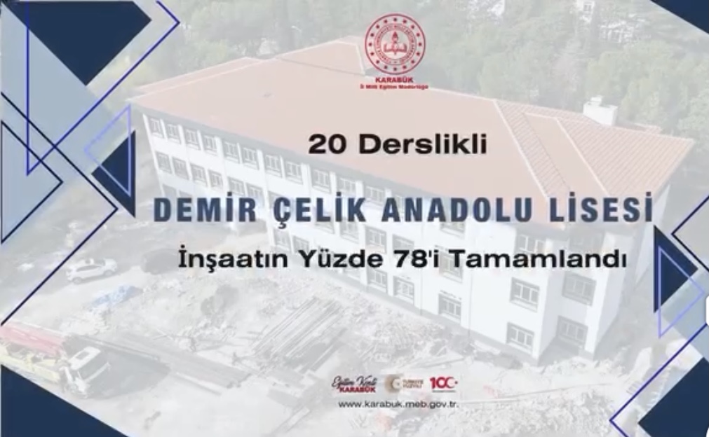 Demir Çelik Anadolu Lisesi İnşaatının Yüzde 78’i Tamamlandı