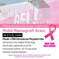 Mobil Mamografi Cihazı Ücretsiz Tarama Yapacak