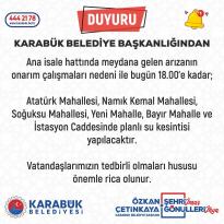 Su Kesintisi Uyarısı