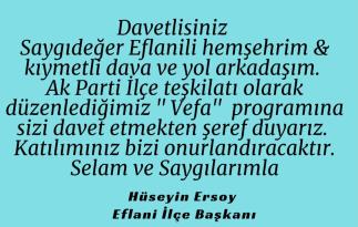 AK Parti Eflani Teşkilatı’ndan Vefa Programı