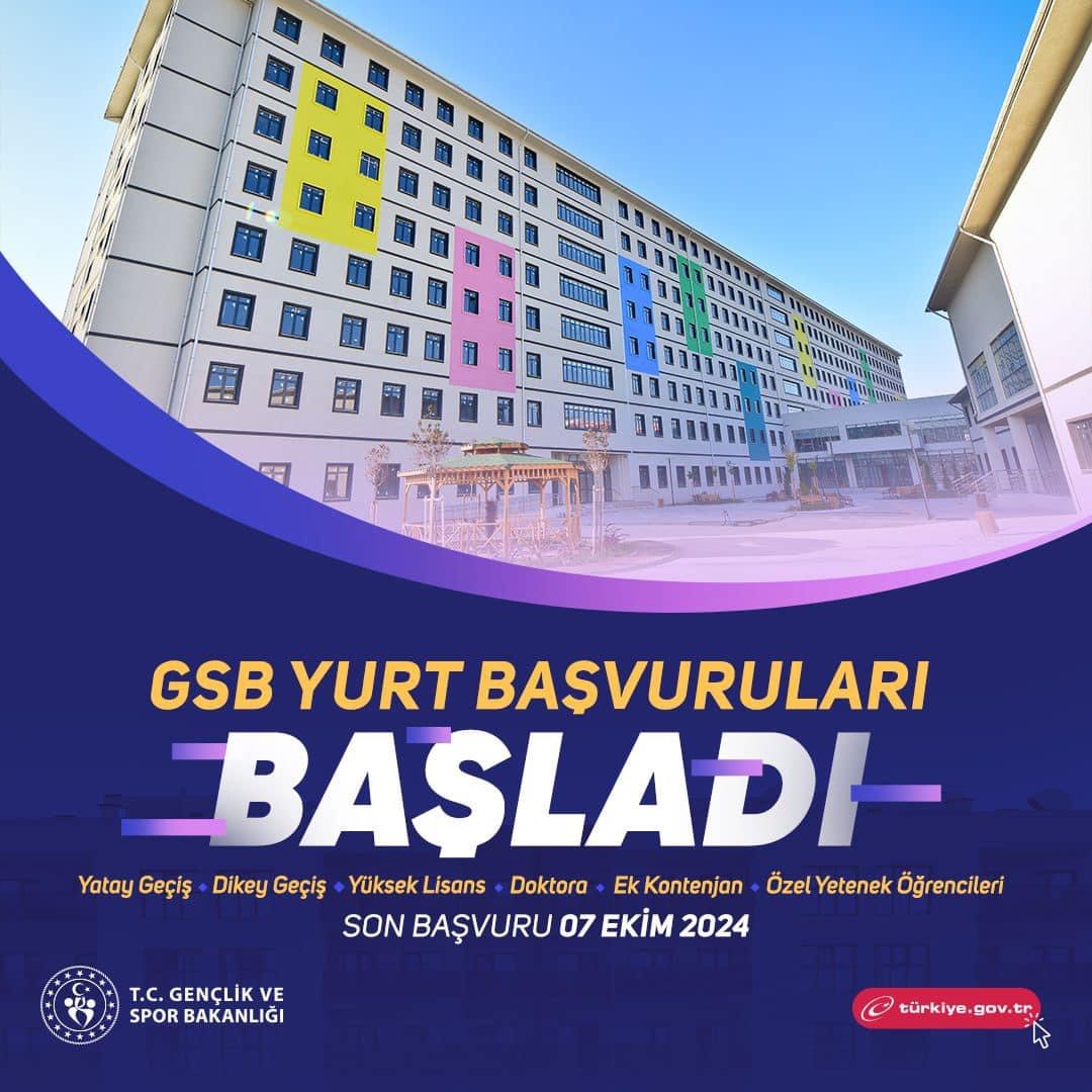 GSB Yurt Başvuruları Başladı