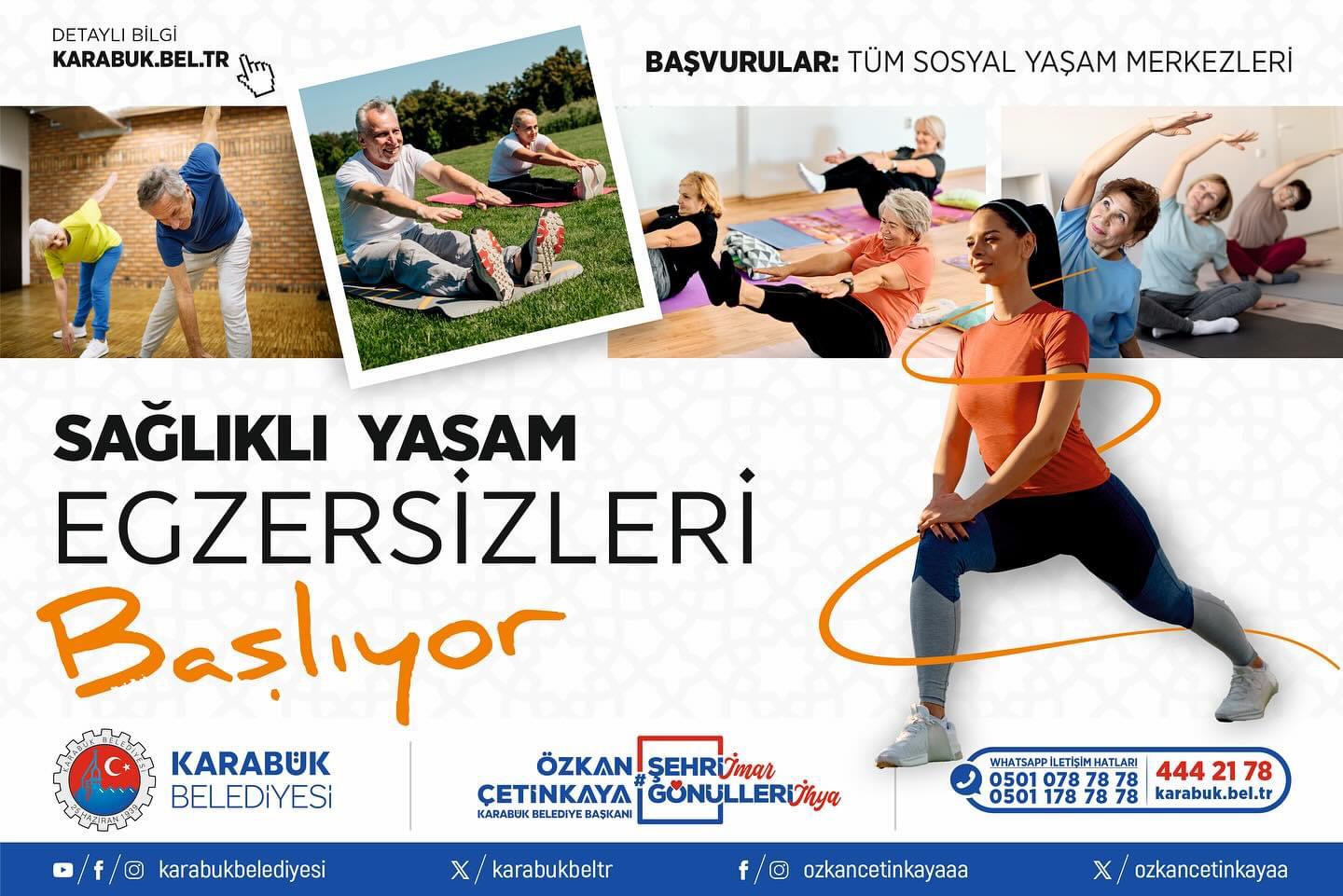 Karabük Belediyesi, Sağlıklı ve Zinde Bir Yaşam İçin Egzersiz Programları Başlatıyor