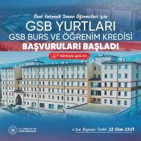 GSB Yurtları, Burs ve Öğrenim Kredisi Başvuruları Başladı