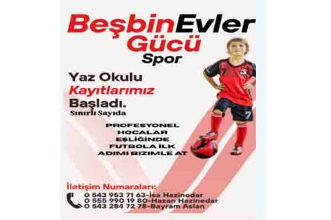 Beşbinevler Gücü Spor Kulübü Yaz Okulu  Kayıtları Başladı