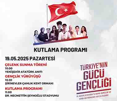 19 Mayıs Atatürk’ü Anma, Gençlik ve Spor Bayramı Programı