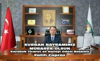 FATİH ÇAPRAZ’IN KURBAN BAYRAMI MESAJI