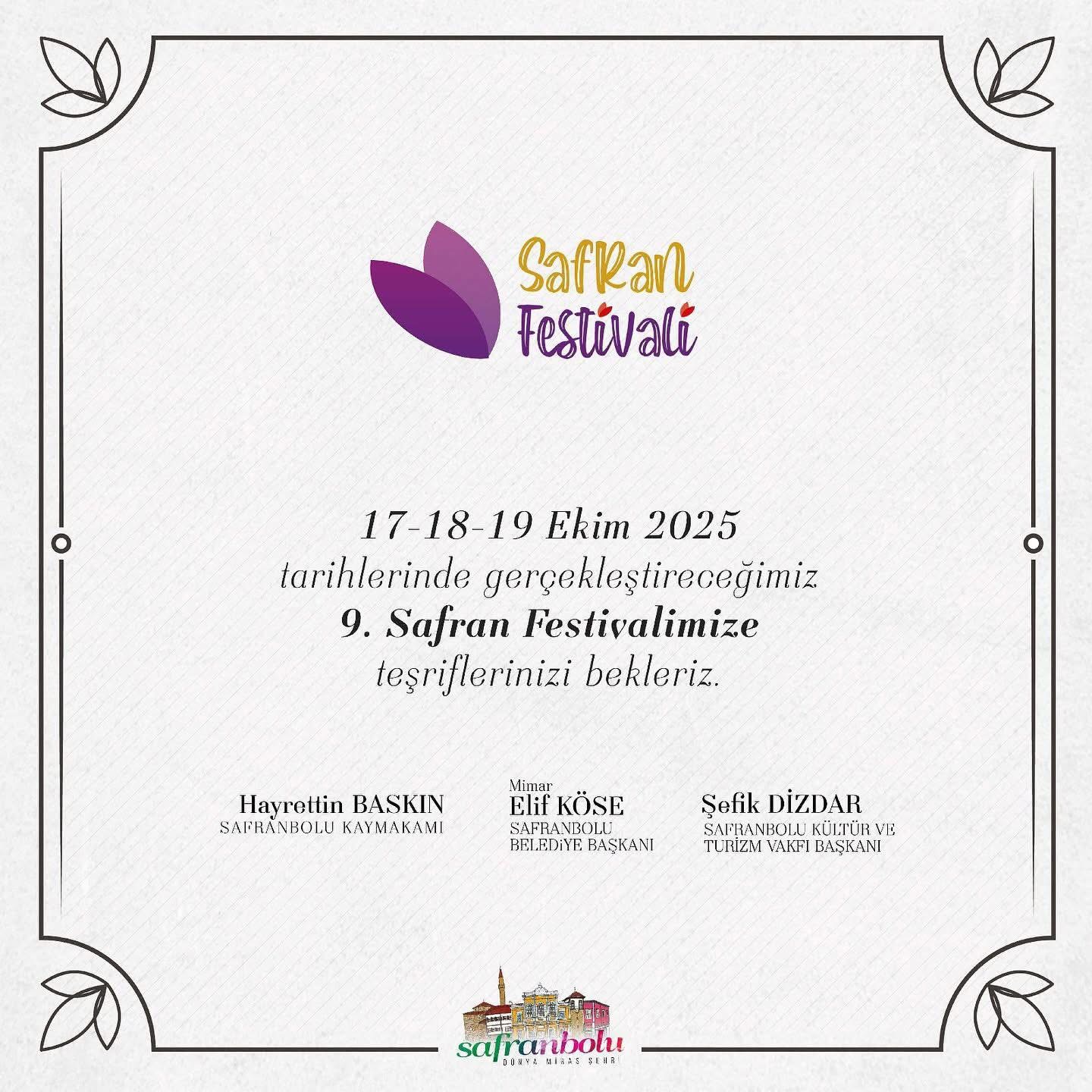 9. Safran Festivali Başlıyor