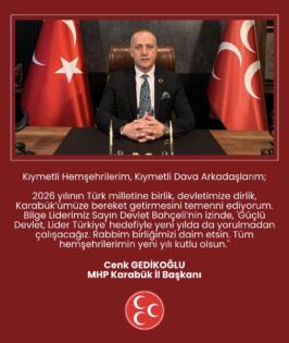 Cenk Gedikoğlu’nun Yeni Yıl Mesajı