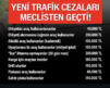 Yeni Trafik Cezaları Belli Oldu