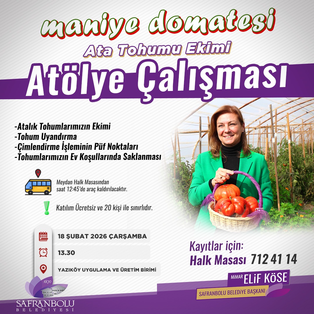 Safranbolu’da Maniye Domatesi Ata Tohumu Ekimi Atölyesi Düzenlenecek