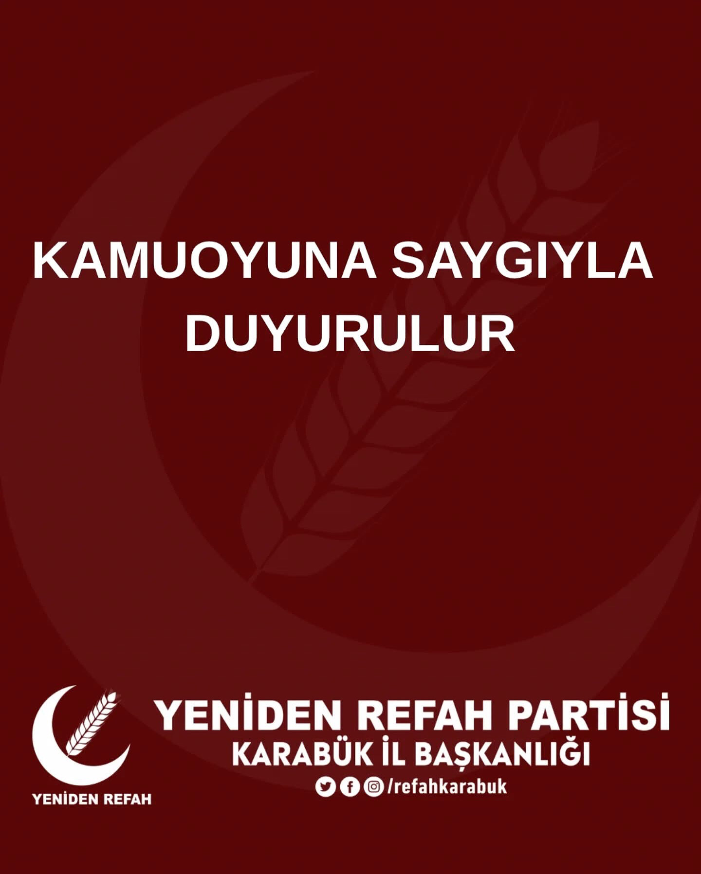 Yeniden Refah Partisi İl Başkanlığından Basın Açıkşaması