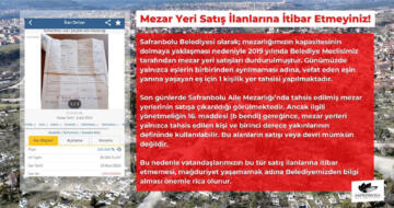 Safranbolu Belediyesinden Mezar Yeri Satış İlanlarına İtibar Etmeyin Uyarısı