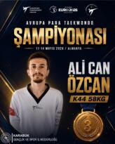 KARABÜKLÜ MİLLİ SPORCUMUZDAN AVRUPA DERECESİ!
