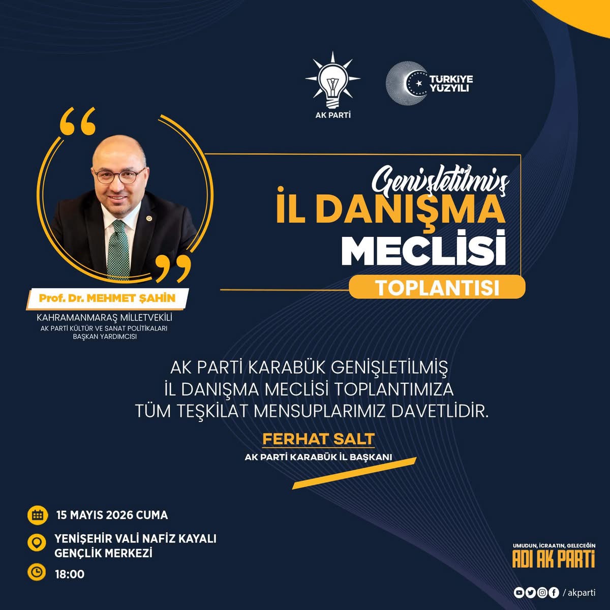 AK Parti Genişletilmiş İl Danışma Meclisi Toplantısı Gerçekleştirilecek