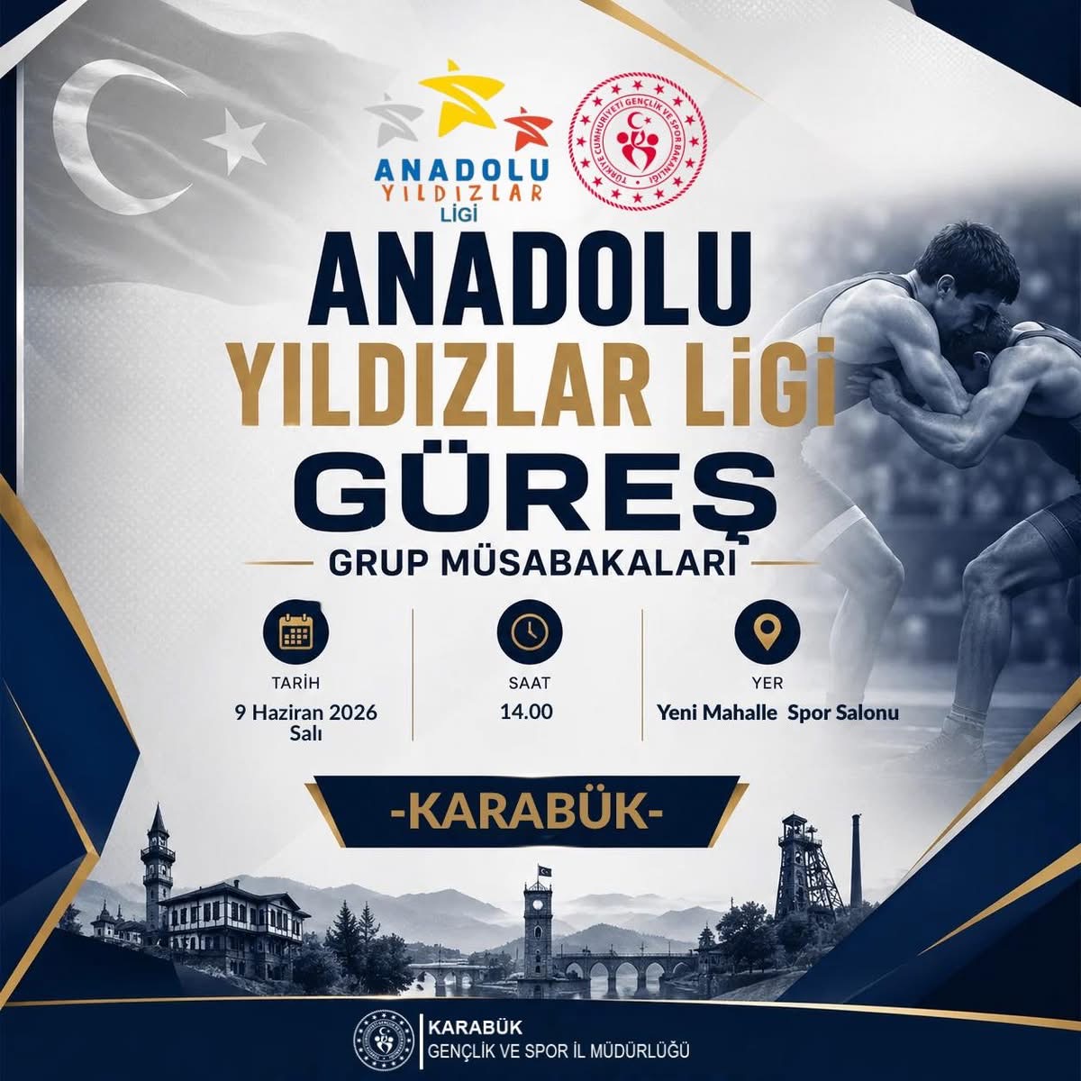 KARABÜK, ANADOLU YILDIZLAR LİGİ GÜREŞ GRUP MÜSABAKALARINA EV SAHİPLİĞİ YAPIYOR
